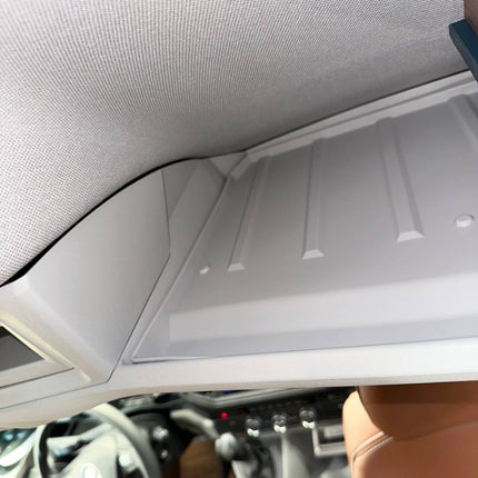 For VW Crafter Front Cab Shelf Light Grey Rubber Inserts – Storage Liner (2018-2025)