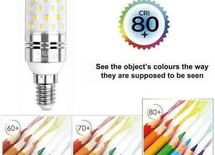 E14 LED Corn Bulb 12W Energy Efficient Solution Lasting up to 25,000 Hours 2 Pk