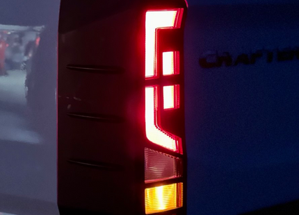 For VW Crafter Rear Light Guards Gloss Black (2018-2025) | Tail Light Protectors | Van-X