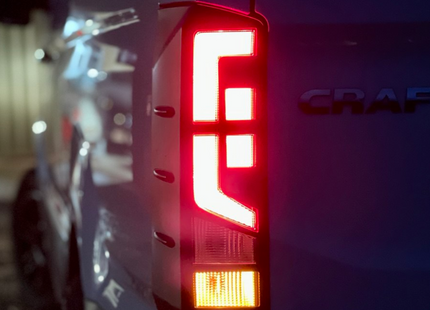 For MAN TGE Rear Light Guards Gloss Black (2018-2025) | Tail Light Protectors | Van-X