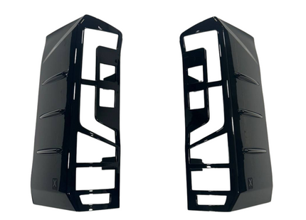 For VW Crafter Rear Light Guards Gloss Black (2018-2025) | Tail Light Protectors | Van-X