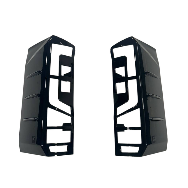 For MAN TGE Rear Light Guards - Gloss Black Protection (2018+)