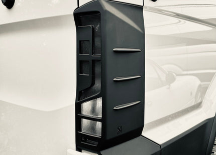For VW Crafter Rear Light Guards Hammerite Ultimate Matte Black (2018-2025) | Tail Light Protectors | Van-X