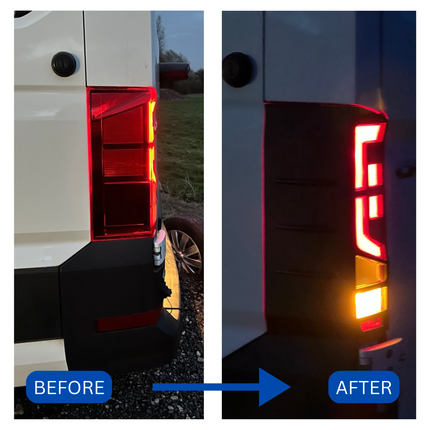 For Volkswagen Crafter Rear Light Guards -  Gloss Black (2018 Onwards)