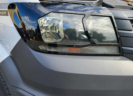 For VW Crafter Headlight Guards Gloss Black (2018-2025) | Front Headlight Protectors | Van-X