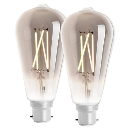 4lite WiZ Connected ST64 Smoky White WiFi LED Smart Bulb - B22 Bayonet