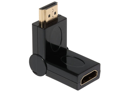 Maplin Adjustable Angle HDMI Male to HDMI Female Adapter - Black