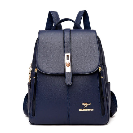Luxury Women Leather Backpacks for Girls Sac a Dos Casual Daypack Black Vintage Backpack School Bags for Girls Mochila Rucksack