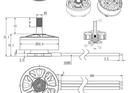 BrotherHobby Avenger 2806.5 Motor (870Kv, 1300Kv, 1700KV)