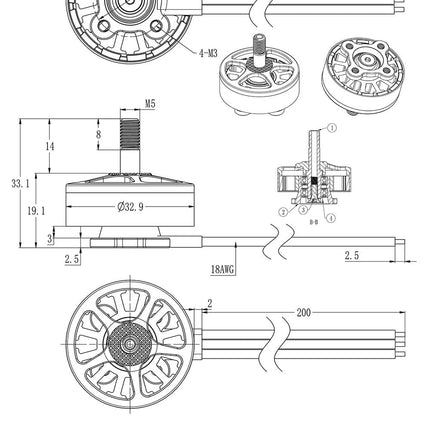 BrotherHobby Avenger 2806.5 Motor (870Kv, 1300Kv, 1700KV)