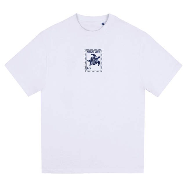 Sea Turtle - Summer Vibes 6th - Unisex Oversized T-Shirt - White