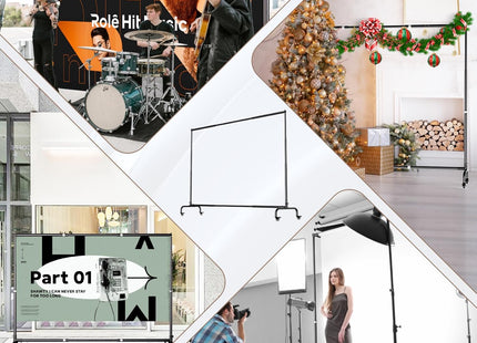 EMART 10x7.5ft Backdrop Stand with Wheels – Adjustable Photo Banner Frame