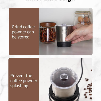 Electric Coffee Grinder 75g with Removable Stainless Steel One Bowl SHARDOR