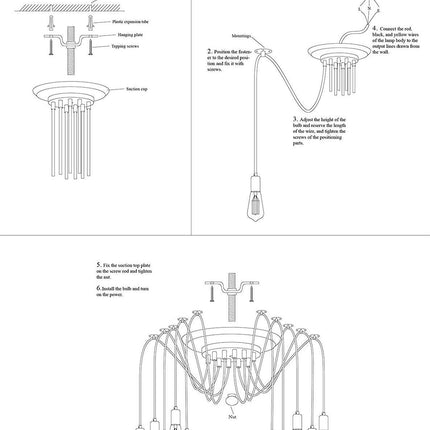 Lightsjoy Spider Pendant Light – 10 Socket Ceiling Lamp for Bedroom or Bar