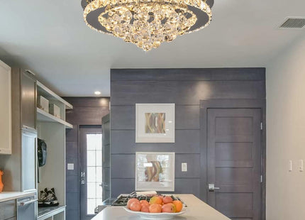 36W Dimmable Crystal LED Ceiling Light 40cm with Remote, 3000K-6000K