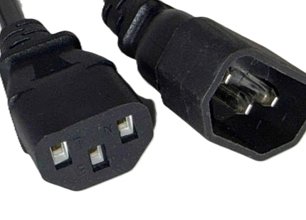 Kettle Lead Extension 1m Cable IEC Male to Female UPS Lead C13 - C14 Mains 240V