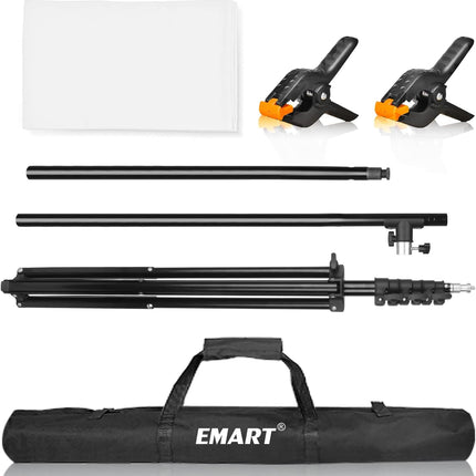 White Photography Backdrop 1.5x2m with T-Stand 1.5x2.6m Studio Kit EMART