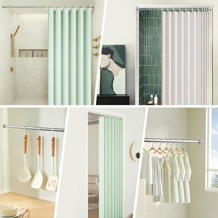 Stainless Steel Shower Curtain Rod 160–270cm Extendable No Drill Tension Pole