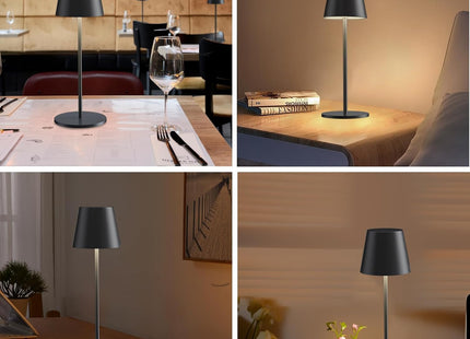 Rechargeable Table Lamp 2 Pack Dimmable 3000K Cordless Black Trayvespace