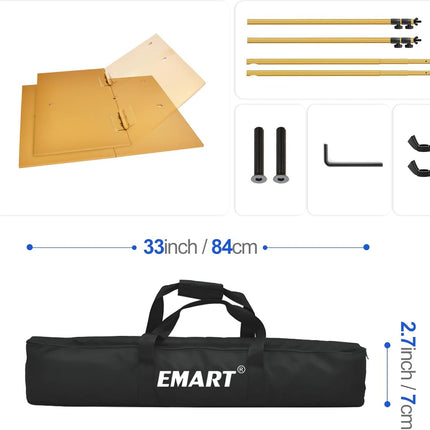 Heavy Duty Backdrop Stand 6.5x10ft Adjustable Steel Base Gold EMART