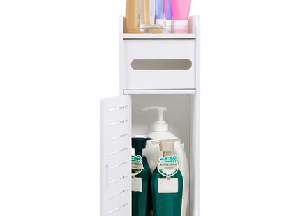 Small Bathroom Cabinet White 3 Tier Freestanding Tissue Box Storage Ejoyous