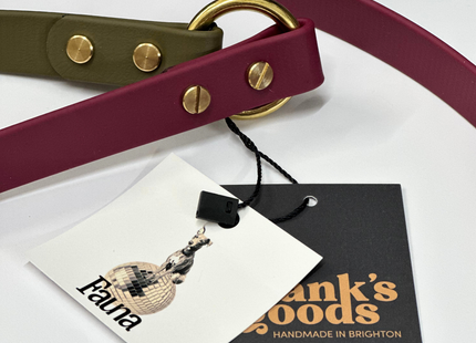 Dottie Multiway Dog Lead in Wine & Olive