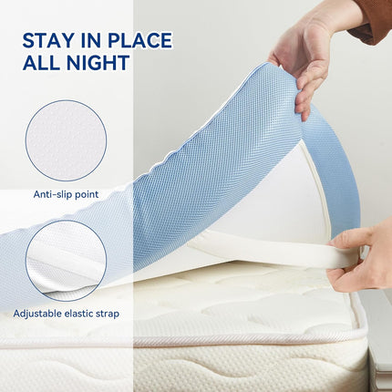 Memory Foam Mattress Topper Double 10cm Dual Layer Firm Support Hawthyhome