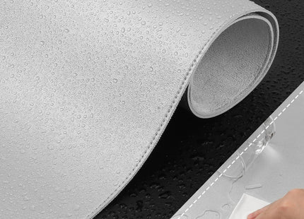 Premium PU Leather Desk Mat Protector Waterproof - Titanium Silver 60 x 35 CM