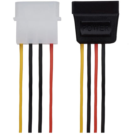 Maplin 4 Pin Molex Male to 15 Pin SATA Female Power Lead - 0.2m