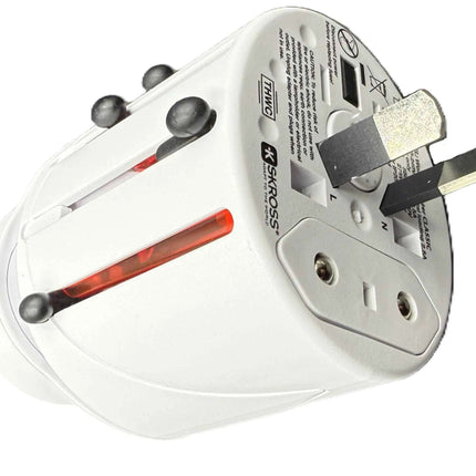 SKROSS Travel Plug EVO Universal Plug 150+ Countries Input and Output - White