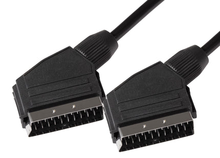 Maplin SCART to SCART 21 Pin Male to Male Connectors Cable - Black, 3m