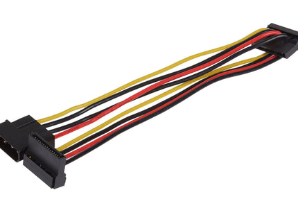 Maplin 4 Pin PSU Molex to 2x 15 Pin SATA Power Lead Cable - 0.35m