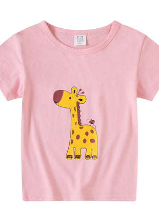 Children's Short Sleeve Boys And Girls T-shirt Cartoon Half Sleeve Top