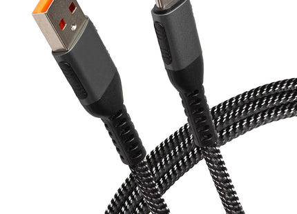 Maplin USB-C to USB-A 60W Braided Cable - Grey