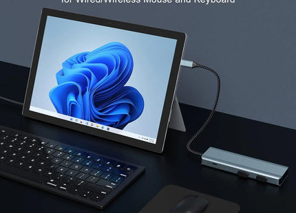 USB C Docking Station 9-in-1 with HDMI 4K SD/TF Slots USB for Mac Windows Linux
