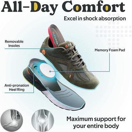 UK 12 FitVille Mens Extra Wide Fit Trainers Running Flat Feet Plantar Fasciitis