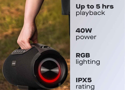 Daewoo Boom Beat Pro Pulse Bluetooth Party Speaker 6.5 Inch LED 40W Beats System