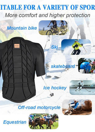 BenKen Ultra Light Protective Gear Skiing Body Armor Spine Back Protector Outdoor Sports Anti-Collision Clothing for Snowboard Skating Skiing Riding