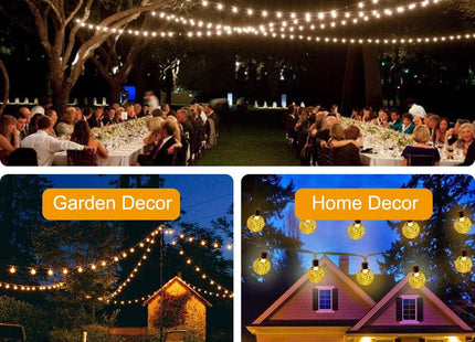 Solar String Light 60 LEDs 11m-36ft Solar Garden Lights Waterproof Warm White