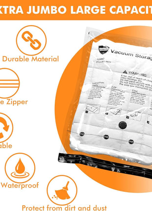 24 Pack Vacuum Storage Bags with Electric Pump, (5 Jumbo, 5 Large, 5 Medium, 5 Small, 4 Roll Up Bags) Space Saver Bag for Clothes, Mattress, Blanket,