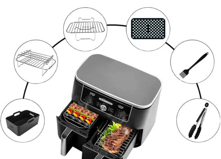 Dual Air Fryer Accessories 6Pcs Set With Racks Compatible Ninja Foodi and Others