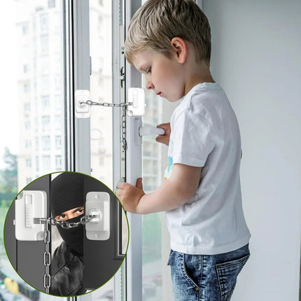 Child Window Locks Adjustable Window Restrictors for Windows Doors 2 Pack