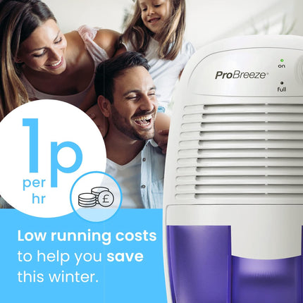 Dehumidifier 500ml Tank Portable for Damp Mould Moisture Ultra-Quiet Pro Breeze
