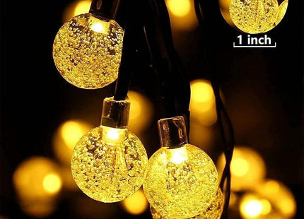 60 LED Solar Globe String Lights Warm White Outdoor Garden Waterproof 11m 8 Mode