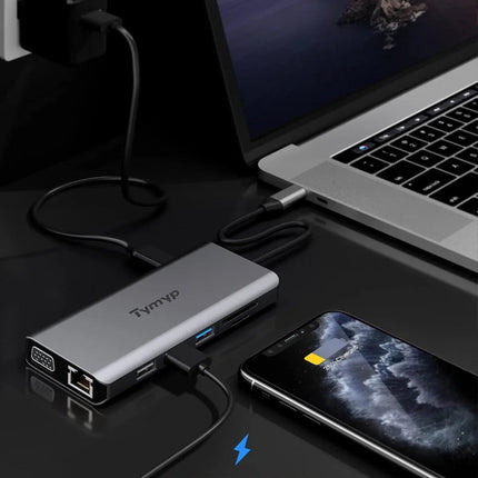 USB C Docking Station 12 in 1 Hub Triple Display Laptop Dock With HDMI USB VGA