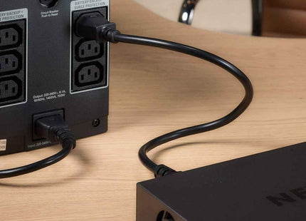 Kettle Lead Extension 1m Cable IEC Male to Female UPS Lead C13 - C14 Mains 240V