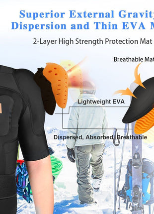 BenKen Ultra Light Protective Gear Skiing Body Armor Spine Back Protector Outdoor Sports Anti-Collision Clothing for Snowboard Skating Skiing Riding