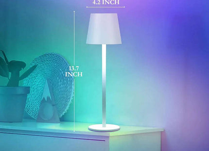 Rechargeable RGB LED Table Lamps Touch Dimmable 2 Pack IP54 White Indoor/Outdoor