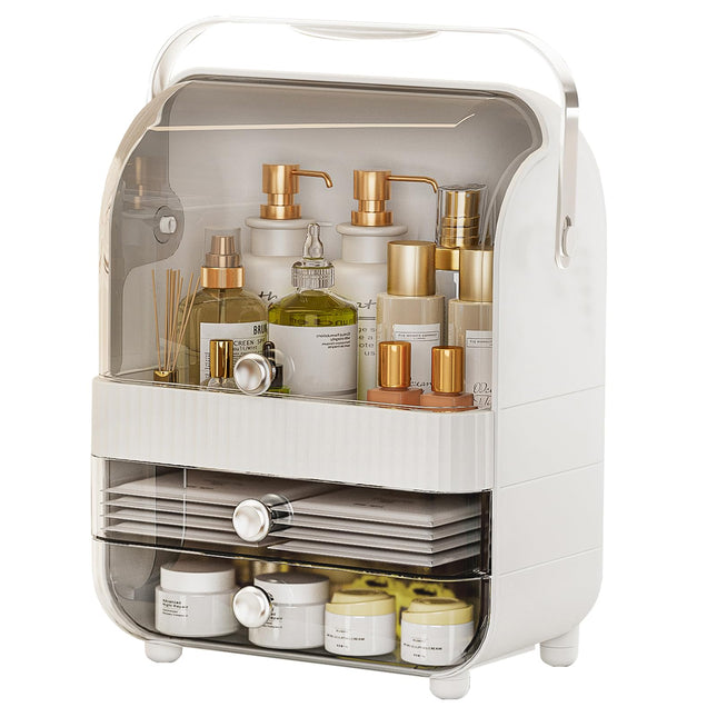 Make up Organiser, Cosmetic Storage Three Layer Multi-Function Makeup Drawer Organisers Beauty Storage Skincare Display Box Case Holder for Countertop