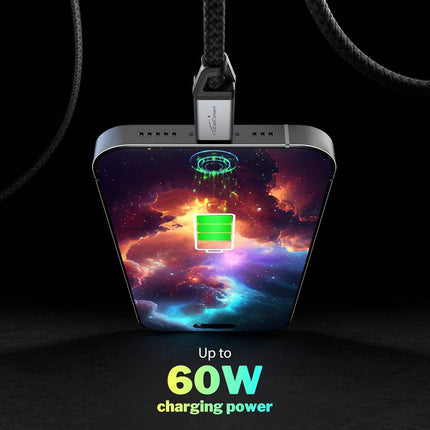 USB C Cable for Fast Charging - Break-Resistant Metal Plugs + Nylon Braiding 1m
